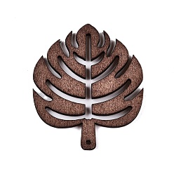 Седло Коричневый Кулоны из натурального тополя, окрашенные, дерево, седло коричневый, 49.5x42x2 мм, отверстие : 1.4 мм