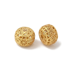 Rondelle Цвет матового золота 925 бусины из стерлингового серебра, рондель, 9.5x7 мм, отверстие : 1.6 мм