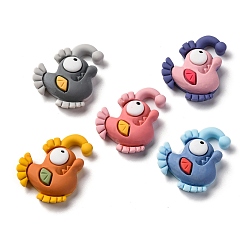 Цыпленок Тема морских организмов непрозрачная смола декоден кабошоны, разноцветные, цыпленок, 20~27x21~26x7~9 мм