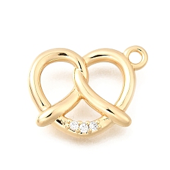 Золотой Латунные микро проложить кубического циркония подвески, брезенские чары, золотые, 17x13x2.5 мм, отверстие : 1.6 мм