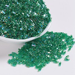 (QTL179) Transparent Green AB MIYUKI Quarter TILA Beads, Japanese Seed Beads, 2-Hole, (QTL179) Transparent Green AB, 5x1.2x1.9mm, Hole: 0.8mm, about 24000pcs/500g