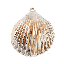 Сэнди Коричневый Покрытие акриловые подвески, с имитацией оболочки, формы раковины, песчаный коричневый, 52x44x18 мм, отверстие : 2.3 мм