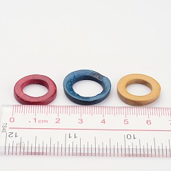 Mixed Color Dyed Wood Jewelry Findings Coconut Linking Rings, Mixed Color, 20~23x2~5mm