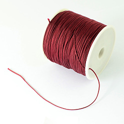 Dark Red Braided Nylon Thread, Chinese Knotting Cord Beading Cord for Beading Jewelry Making, Dark Red, 0.8mm, about 100yards/roll