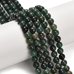 Африканский Нефрит Природные африканские нефритовые бусы пряди, круглые, 6.5 мм, отверстие : 0.8 мм, около 62 шт / нитка, 15.08~15.16 дюйм (38.3~38.5 см)