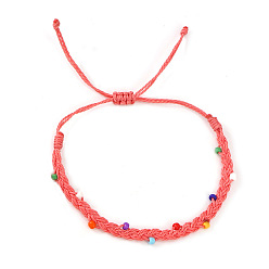 Colorido Pulseras ajustables de cuentas de vidrio y cordón de nailon trenzado., colorido, 11.02 pulgada (28 cm)