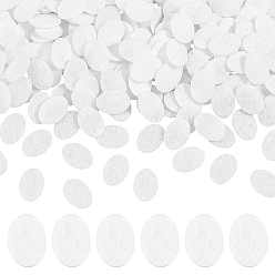 White 300Pcs Felt Cabochons, Oval, White, 18x13x0.9mm