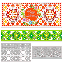 Цветок Углеродистая сталь разрезает трафареты, для diy scrapbooking, Фотоальбом, декоративная бумага для тиснения, цвет нержавеющей стали, цветок, 68~96x158~160x0.8 мм, 2 шт / комплект