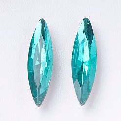 Синий Циркон Имитация австрийского хрусталя горный хрусталь, класс А, задние и задние, лошадиный глаз , синий циркон, 14~14.5x4x2.5~3 мм