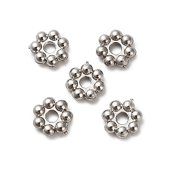 Нержавеющая Сталь Цвет 304 из нержавеющей стали разделительные бусины, цветок, цвет нержавеющей стали, 5x1.5 мм, отверстие : 1.2 мм