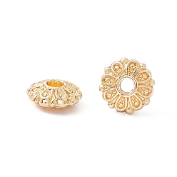 Золотой Шарик сплава покрытия стойки, долговечный, без кадмия и без свинца, цветок, золотые, 6x2.4 мм, отверстие : 1.2 мм