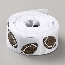 Белый Полиэфирная лента, аксессуары для одежды, регби, с блеском порошок, белые, 7/8 дюйм (22 мм), около 5.00 ярдов (4.57 м) / рулон