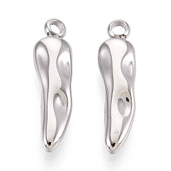 Нержавеющая Сталь Цвет 304 подвески из нержавеющей стали, чили очарование, анти-тускнение, цвет нержавеющей стали, 17.9x5x3.8 мм, отверстие : 1.6~1.8 мм