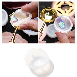 Белый Силиконовая чаша, ложки для запечатывания воска, инструмент для очистки, для очистки сургучной печати, белые, 37x16.5 мм, внутренний диаметр: 30 мм