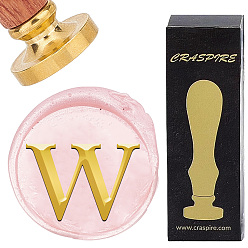 Letter W Латунная восковая печать с деревянной ручкой, для diy scrapbooking, Буква W, 25 мм