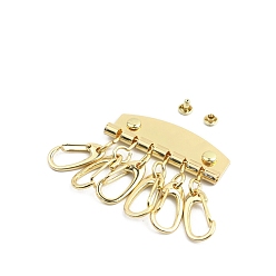 Light Gold Застежки для ключей из цинкового сплава, золотой свет, 48x48 мм