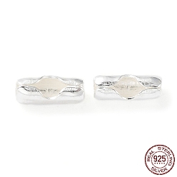 Серебро 925 Коннекторы с шариковой цепью из серебра, серебряные, 5x2 мм, отверстие : 1 мм, подходит для шариковой цепи 1.8 мм
