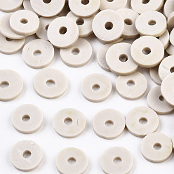 Gainsboro Handmade Polymer Clay Beads, Disc/Flat Round, Heishi Beads, Gainsboro, 4x1mm, Hole: 1mm, about 55000pcs/1000g
