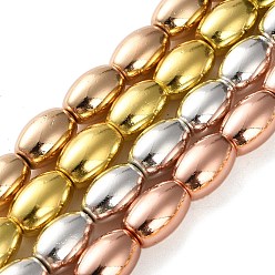 (52) Непрозрачная лаванда Гальванические нити из синтетических немагнитных гематитовых бусин, рис, разноцветные, 12x8 мм, отверстие : 1.2 мм, около 33~35 шт / нитка, 15.35~16.22 дюйм (39~41.2 см)