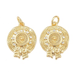 Настоящее золото 18K Латунные микро проложить кубического циркония подвески, шляпа, без кадмия и без свинца, стойки покрытие, долговечный, с целью перехода в кольце, реальный 18 k позолоченный, 18.5x14x2.5 мм, отверстие : 3.4 мм