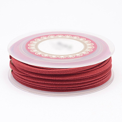 Красный Шнуры из искусственной замши, искусственная замшевая кружева, красные, 3x1.5 мм, около 5.46 ярдов (5 м) / рулон