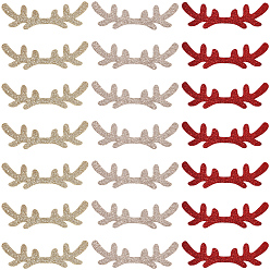 (52) Непрозрачная лаванда 30шт. 3 цвета, украшения из искусственной кожи на рождественскую тематику, с блеском порошок, олений рог, разноцветные, 55x173x2 мм, 10 шт / цвет