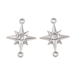 Нержавеющая Сталь Цвет 304 подвески из нержавеющей стали с кристаллами и стразами, звездные ссылки, цвет нержавеющей стали, 23x17.5x3 мм, отверстие : 1.6 мм