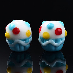 Светло-Голубой Бусины ручной работы ухабистой бисер нитей, торт, Небесно-голубой, 12.5x11~11.5 мм, отверстие : 1.2 мм, около 40 шт / нитка, 19.69 дюйм (50 см)