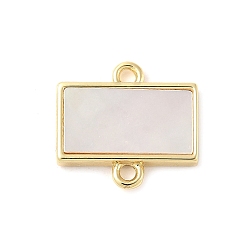 Rectangle Подвески-соединители из натуральной белой латуни, реальный 18 k позолоченный, долговечный, без свинца и без кадмия, стойки покрытие, прямоугольные, 12.5x13x2 мм, отверстие : 1.4 мм