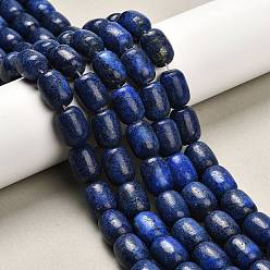 Ляпис-Лазурь Нитки бусины из натурального ляписа-лазури, окрашенные, колонка, 16x13 мм, отверстие : 1.2 мм, около 35 шт / нитка, 16.14'' (41 см)