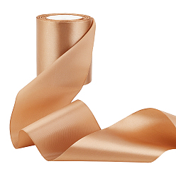 Champagne Gold Flaches, einseitiges Satinband, Polyesterband, für Partydekoration, Champagner-Gold, 4 Zoll (100 mm), ca. 24.06 Yards (22 m)/Rolle