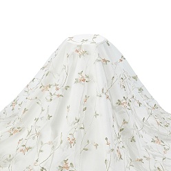 Белый Сетчатая ткань из полиэстера с цветочным узором, для украшения костюмов, белые, 125~130x0.01~0.05 см, 2 двор/шт.