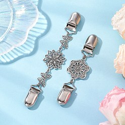 (52) Непрозрачная лаванда 2шт. зажимы для кардигана из сплава и железа, зажимы для воротника свитера для женщин, бабочки и цветы, разноцветные, 109~152 мм