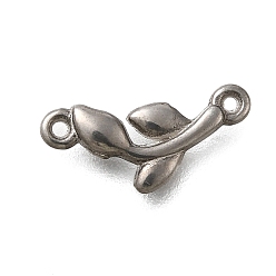 Нержавеющая Сталь Цвет 304 подвески из нержавеющей стали, лист ссылки, анти-тускнение, цвет нержавеющей стали, 13.5x6.5x2 мм, отверстие : 0.8 мм