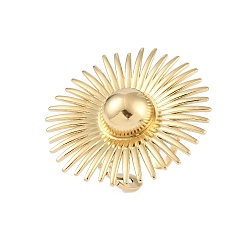 Цветок 304 открытые манжеты из нержавеющей стали для женщин, реальный 18 k позолоченный, цветок, 37x37 мм, регулируемый