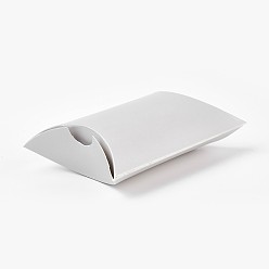 Silver Kraft Paper Wedding Favor Gift Boxes, Pillow, Silver, 7.7x13x3.5cm