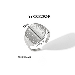 Нержавеющая Сталь Цвет Геометрические 304 открытые манжетные кольца из нержавеющей стали с неровной формой, высококачественные, цвет нержавеющей стали, внутренний диаметр: 17 мм