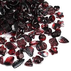 Темно-Красный Прозрачные стеклянные бусины градиентного цвета, разнообразные, темно-красный, 8~23x8~20x3.5~8 мм, отверстие : 1~1.4 мм, Около 800 шт / 1000 г