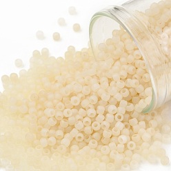 (147F) Ceylon Frosted Light Ivory TOHO Round Seed Beads, Japanese Seed Beads, Frosted, (147F) Ceylon Frosted Light Ivory, 11/0, 2.2mm, Hole: 0.8mm, about 1110pcs/bottle, 10g/bottle