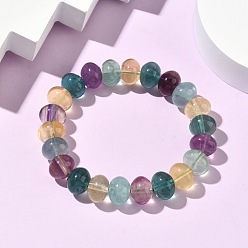 Флюорит Природные флюорита браслеты из бисера, эластичные браслеты для женщин, овальные, бусина : 12~12.5x8~9 mm, внутренний диаметр: 2 дюйм (5.2 см)