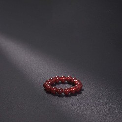 Другие Нефриты Эластичные кольца из натурального нефрита, круглые, бусины : 4 мм, внутренний диаметр: регулируемый