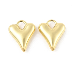Золотой Латунные подвески, сердце, стойки покрытие, долговечный, без кадмия и без свинца, золотые, 24.5x20x6.5 мм, отверстие : 5x6 мм
