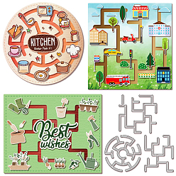 Mixed Shapes Трафареты для резки углеродистой стали, для diy scrapbooking, Фотоальбом, декоративная бумага для тиснения, разнообразные, 82~107x102~107x0.8 мм, 3 шт / комплект