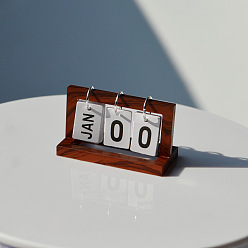 Brown Miniature Wooden Calendar, for Dollhouse Accessories Pretending Prop Decorations, Brown, 40x20x23mm