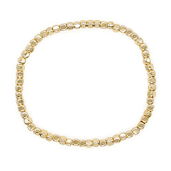 Золотой Летние квадратные бусины из синтетических драгоценных камней, эластичные браслеты, золотые, 6-7/8 дюйм (17.5 см)