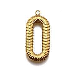 Настоящее золото 18K 304 подвески из нержавеющей стали, овальный шарм, реальный 18 k позолоченный, 29x13.5x4 мм, отверстие : 1.8 мм