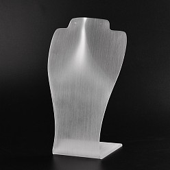 White Organic Glass Necklace Display Busts, White, 24x14x8cm