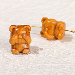 Сэнди Коричневый Деревянные бусины, медведь, песчаный коричневый, 18x19 мм