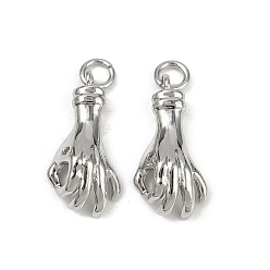 Платина Латунные микро проложить кубического циркония подвески, без кадмия и без свинца, жест, с целью перехода в кольце, платина, 21x10x5 мм, отверстие : 3 мм