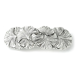 Античное Серебро Заколки для волос из сплава листьев гинкго, для женщин девушки, античное серебро, 82x28.5x12.5 мм